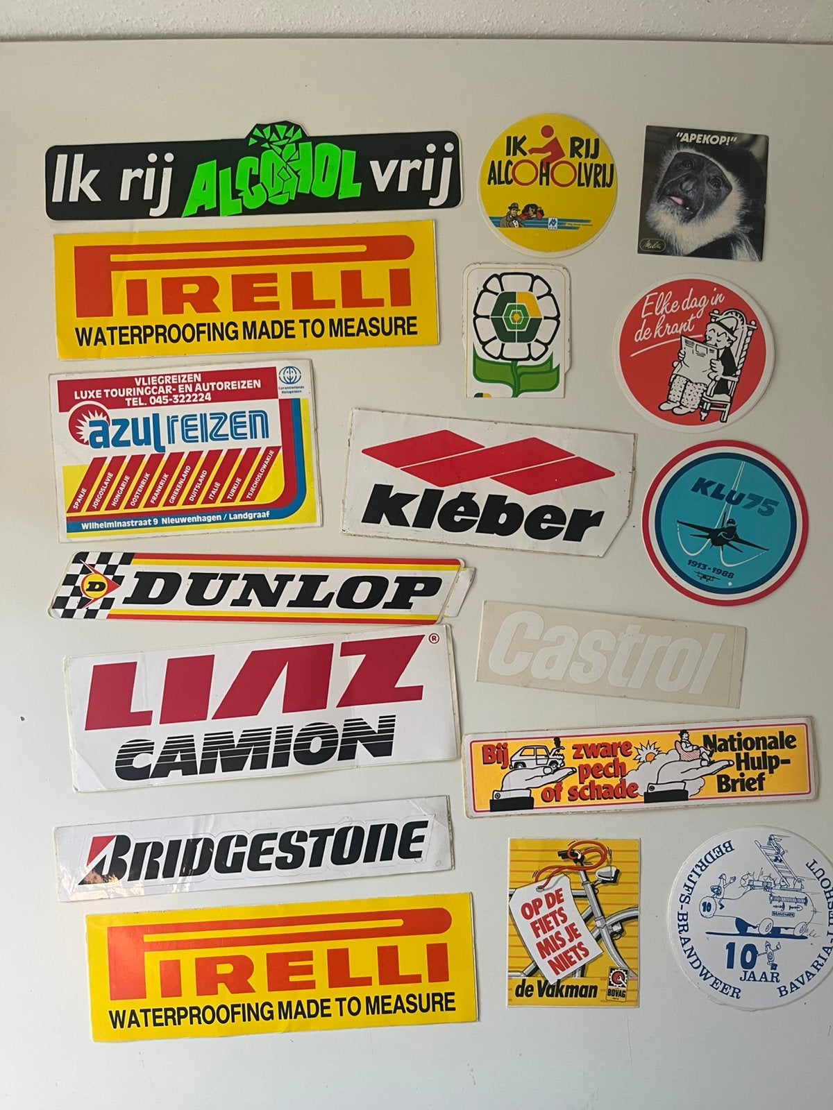 Ruim 230 oude stickers jaren ’80 ANWB BOVAG Michelin reclame, Verzamelen, Stickers, Verzenden, Gebruikt