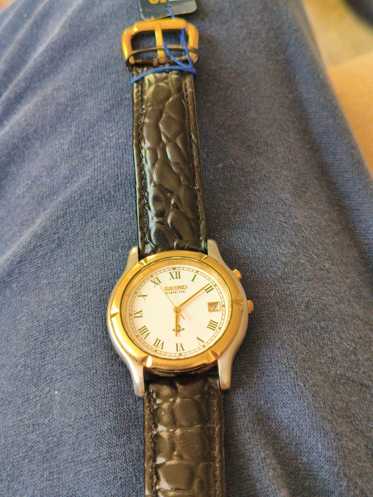 Seiko Kinetic Herenhorloge, Seiko, Leer, Staal, Polshorloge