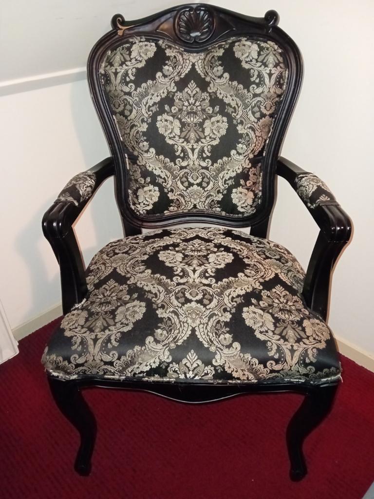 Brocante stoel, Ophalen, Zwart, Eén