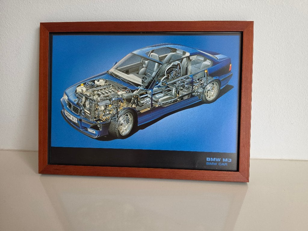 BMW M3 E36 Cutaway print – Professioneel ingelijst door KLOS, Ophalen of Verzenden, Nieuw