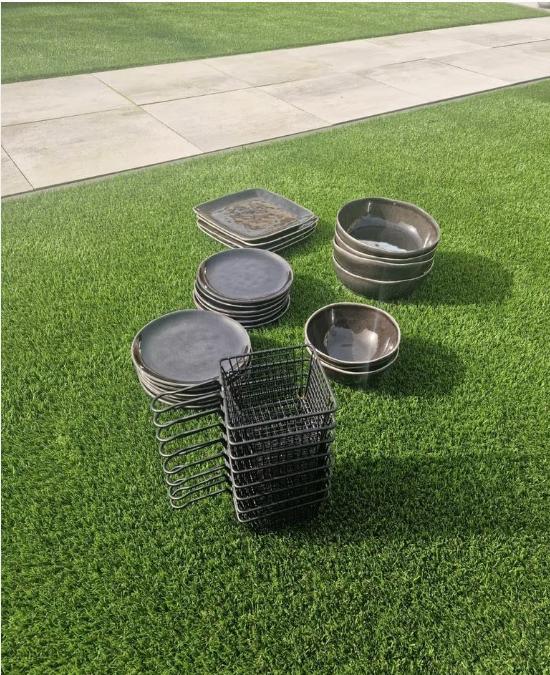 Nieuwe Toscane borden en frituurmandjes, Huis en Inrichting, Keuken | Potten en Pannen, Nieuw, Overige typen, Glas, Ophalen of Verzenden