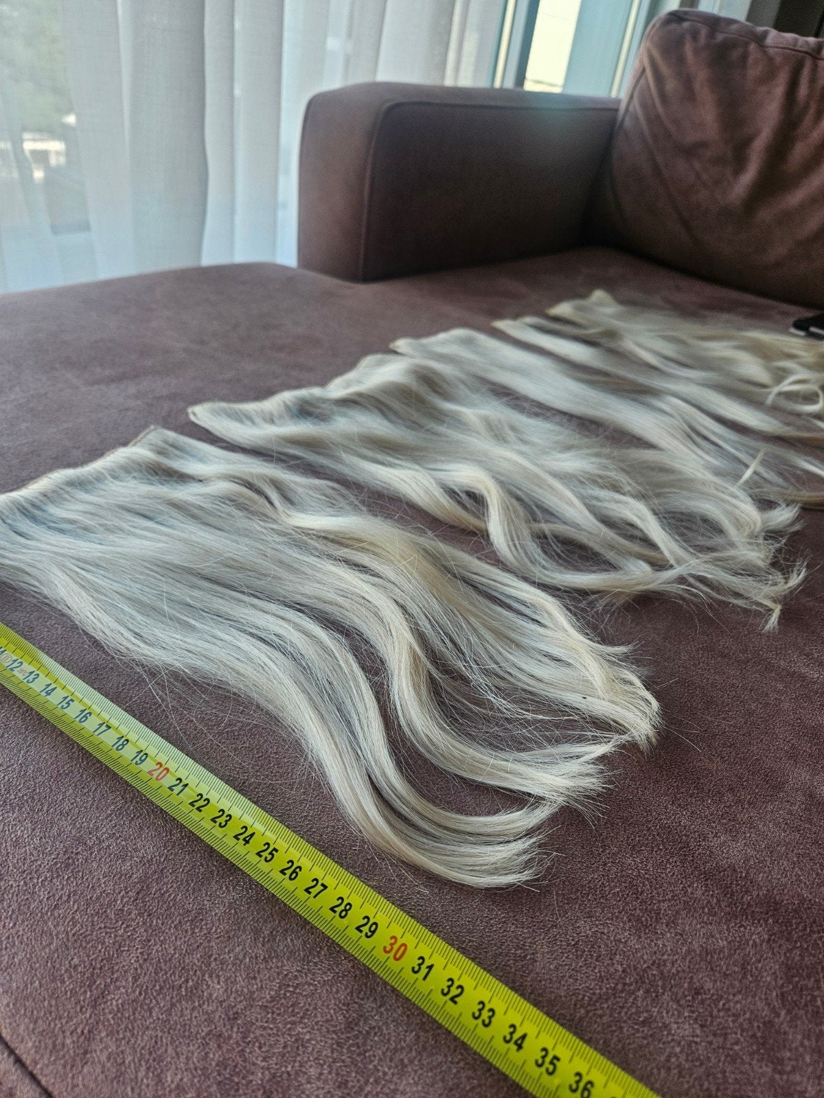 Zascha 100% human hair extensions clip-in, Ophalen of Verzenden, Zo goed als nieuw, Pruik of Haarverlenging