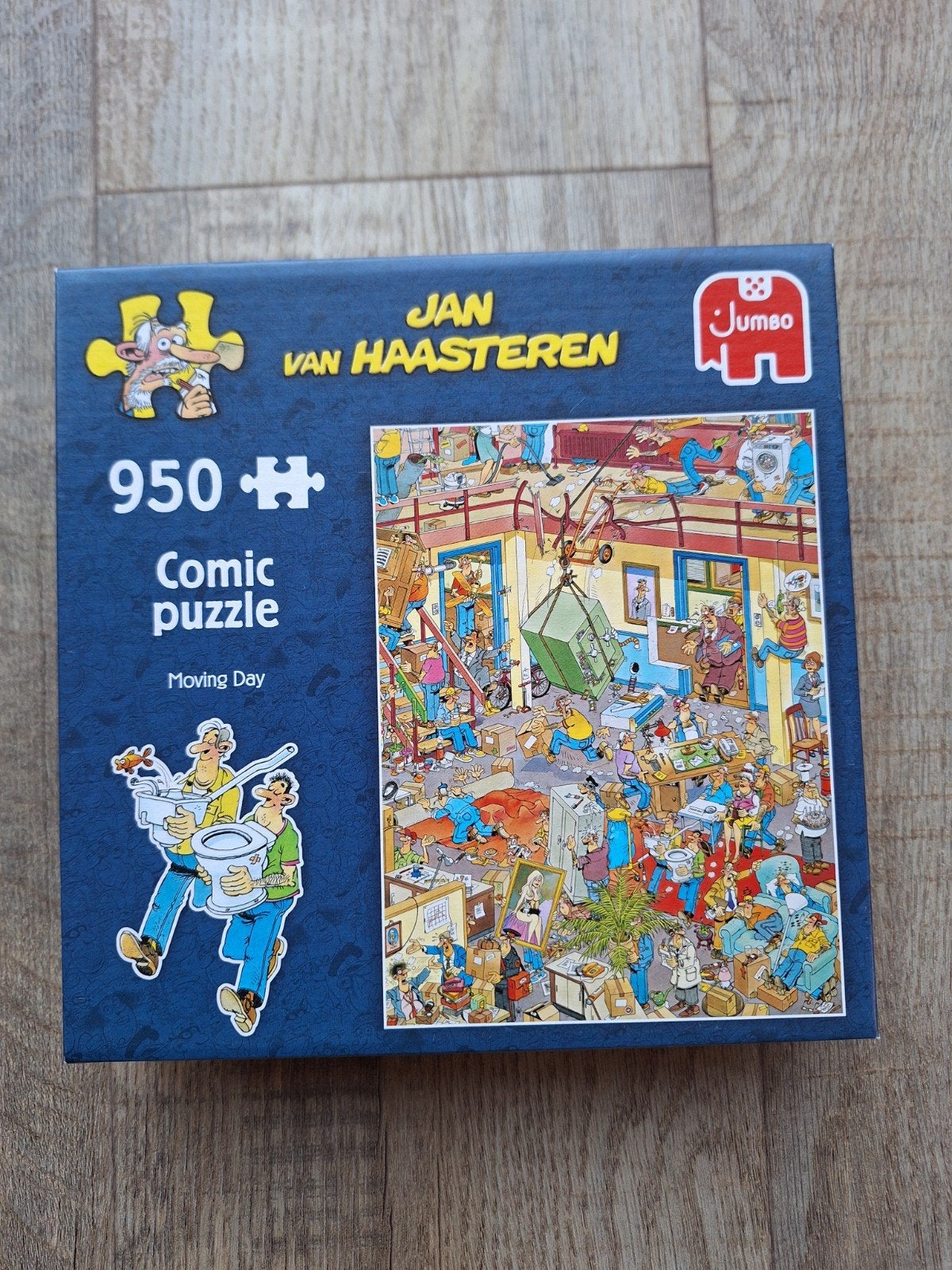 Jan van Haasteren, Verhuisdag, 950 stukjes puzzel + poster, Hobby en Vrije tijd, Denksport en Puzzels, Ophalen of Verzenden, 500 t/m 1500 stukjes
