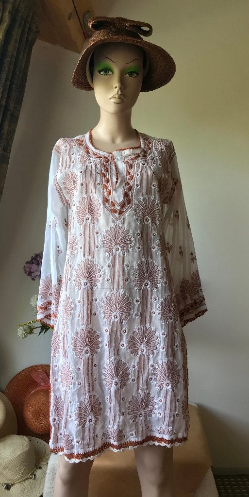 Tuniek uit India- Dehli BEACH WEAR maat S, Ophalen of Verzenden, Zo goed als nieuw, Maat 38/40 (M), Wit