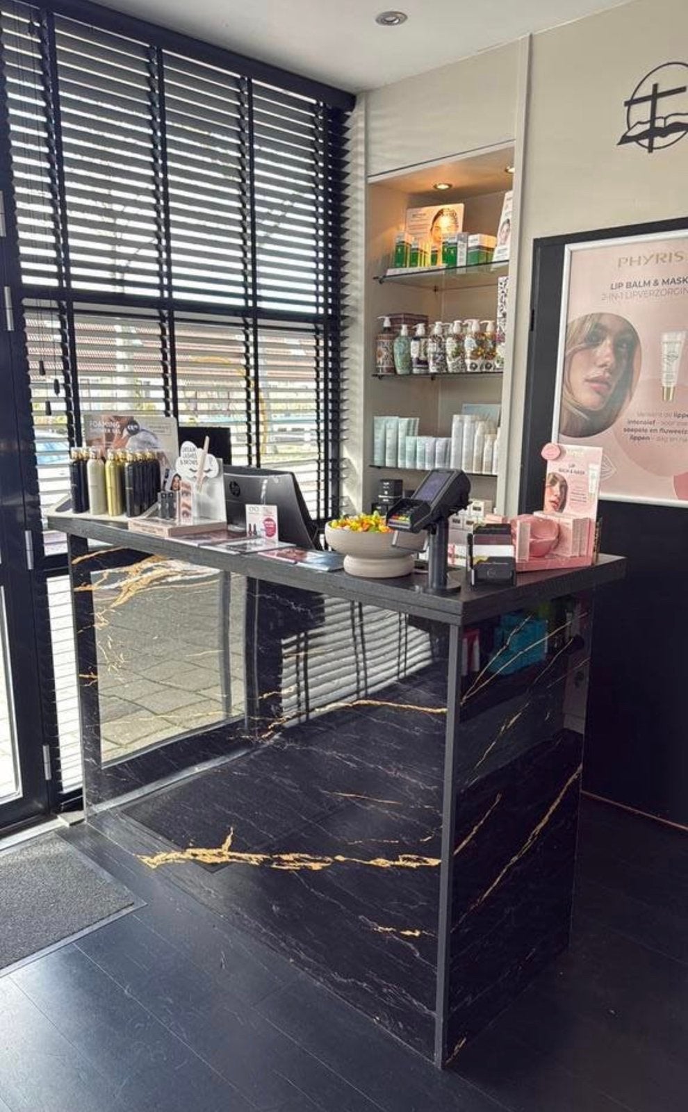 Balie voor salon, Ophalen, Zo goed als nieuw, Zwart