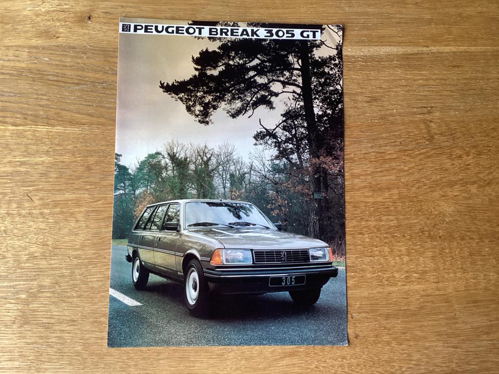Peugeot Break 305 GT Brochure - Duits uit 1984, Ophalen of Verzenden, Zo goed als nieuw, Peugeot