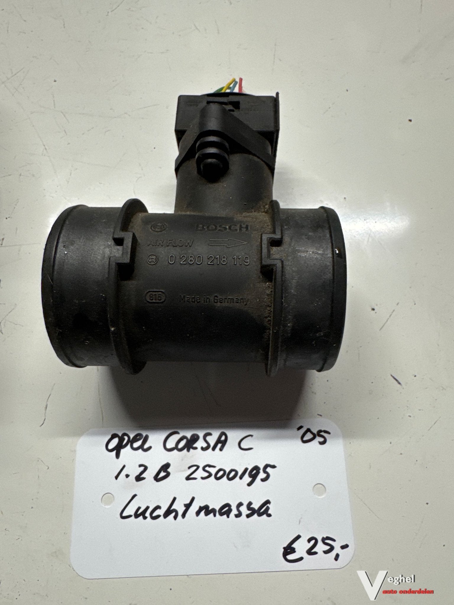Opel Corsa C 1.2 B 2005 2500195 Luchtmassameter 0 280 218 11, Gebruikt, -, -, Ophalen of Verzenden