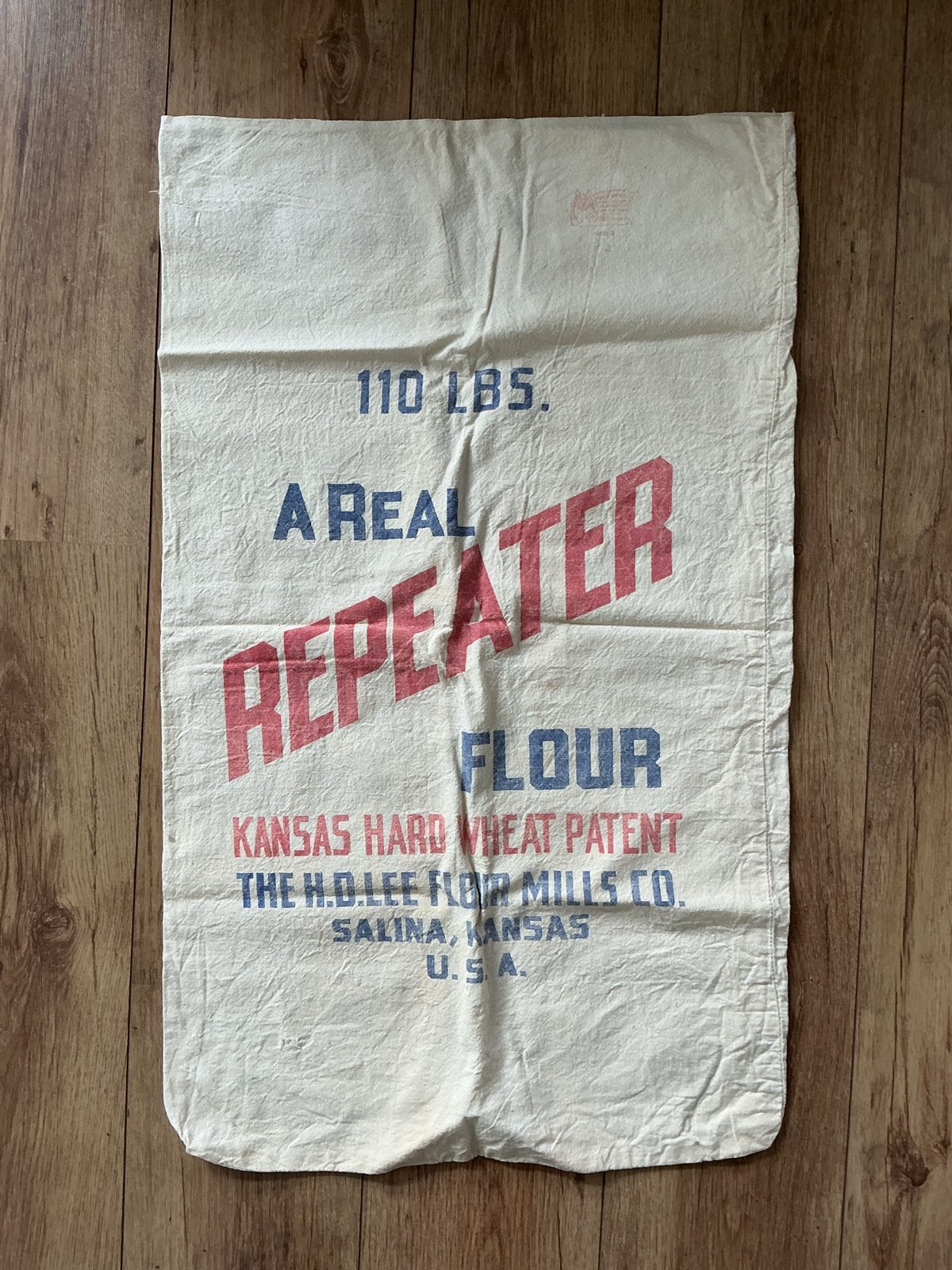 Vintage Meelzak WO2 H.D.Lee Flour Mills Salina Kansas, Ophalen of Verzenden