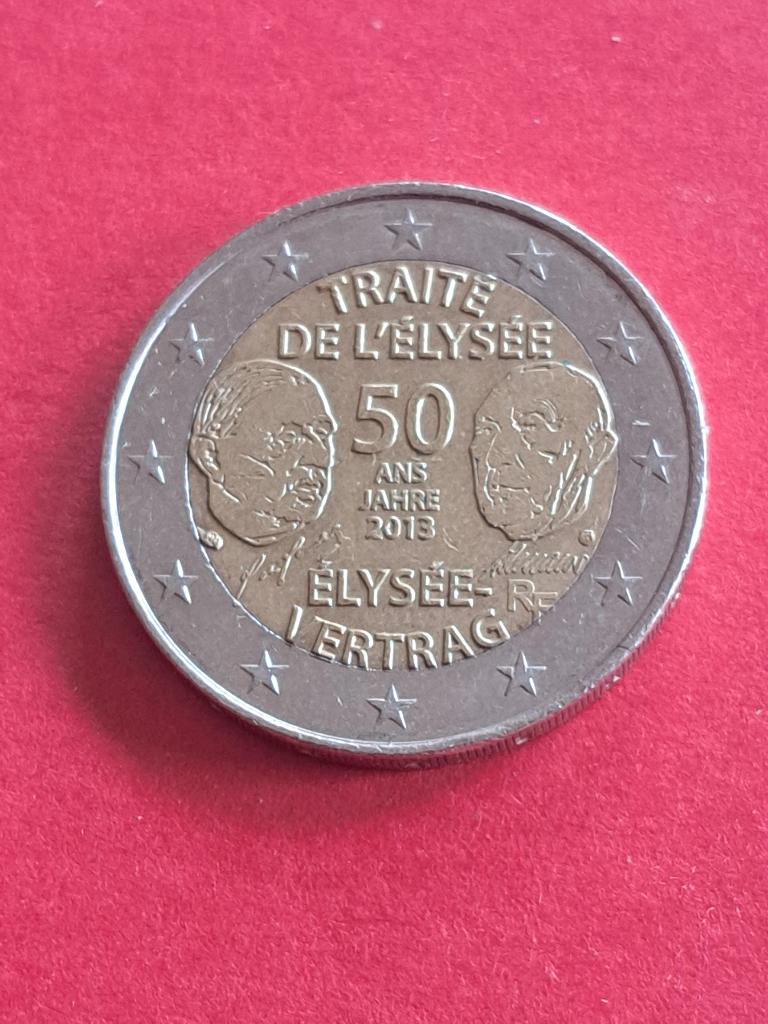 2013 Frankrijk 2 euro 50 jaar Elysée Verdrag, Postzegels en Munten, Munten | Europa | Euromunten, Verzenden, Frankrijk, 2 euro