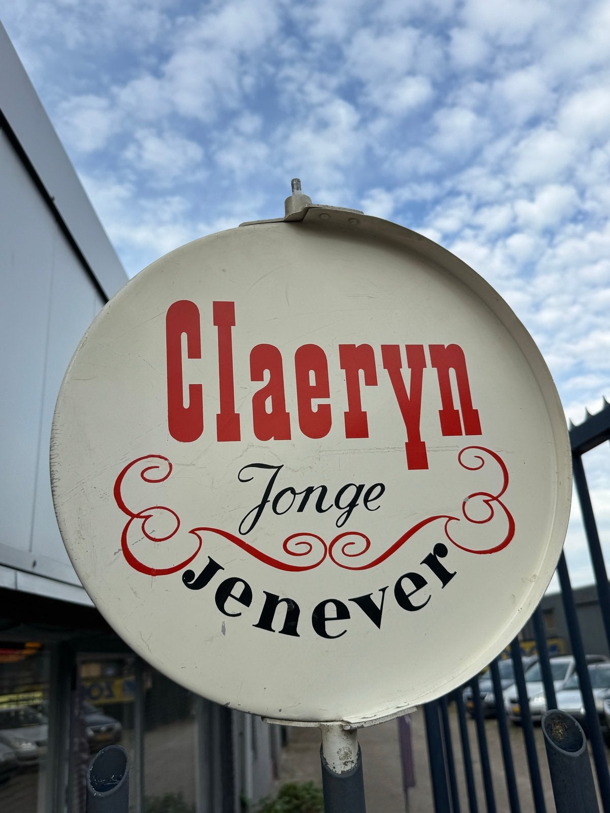 Vintage Claeryn Jonge Jenever Reclamebord, Reclamebord, Gebruikt, ., Ophalen of Verzenden