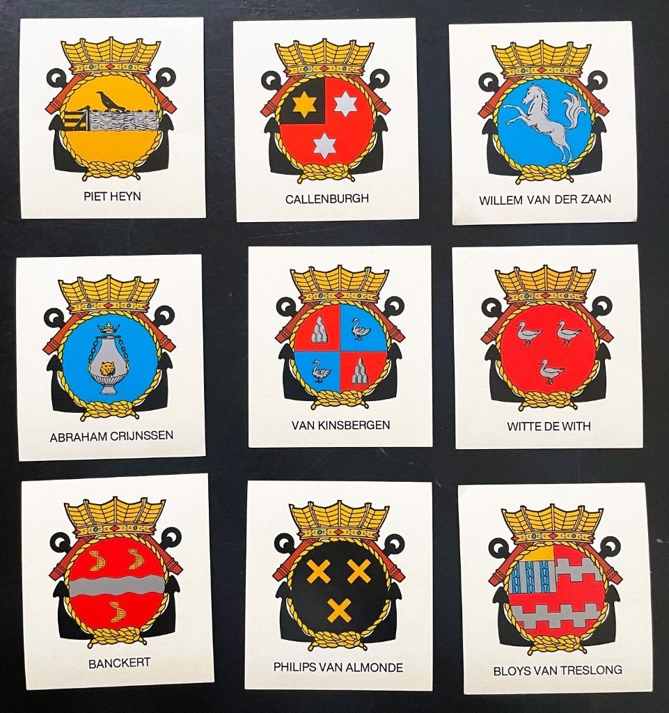 Fregatten Kortenaerklasse Koninklijke Marine - 9 stickers, Verzenden, Marine, Nederland, Overige typen