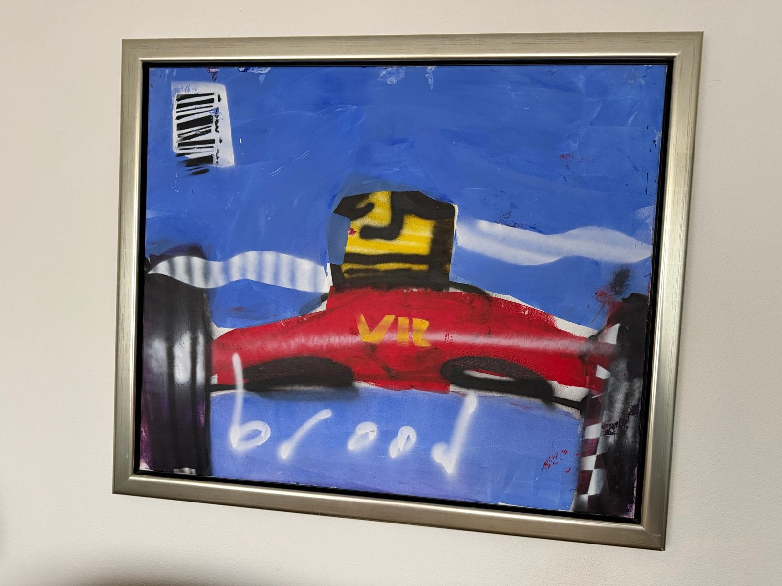Herman Brood - Origineel Schilderij 'Ferrari Red F1 V12', Antiek en Kunst, Voertuigen, Acrylverf, Ophalen of Verzenden, Echtheidscertificaat