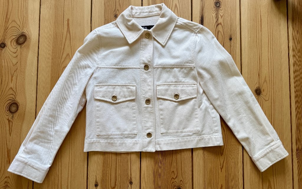 ZARA Jasje / Blazer - Creme Beige - maat Small / maat 36, Ophalen of Verzenden, Zo goed als nieuw, Jasje, Maat 36 (S)