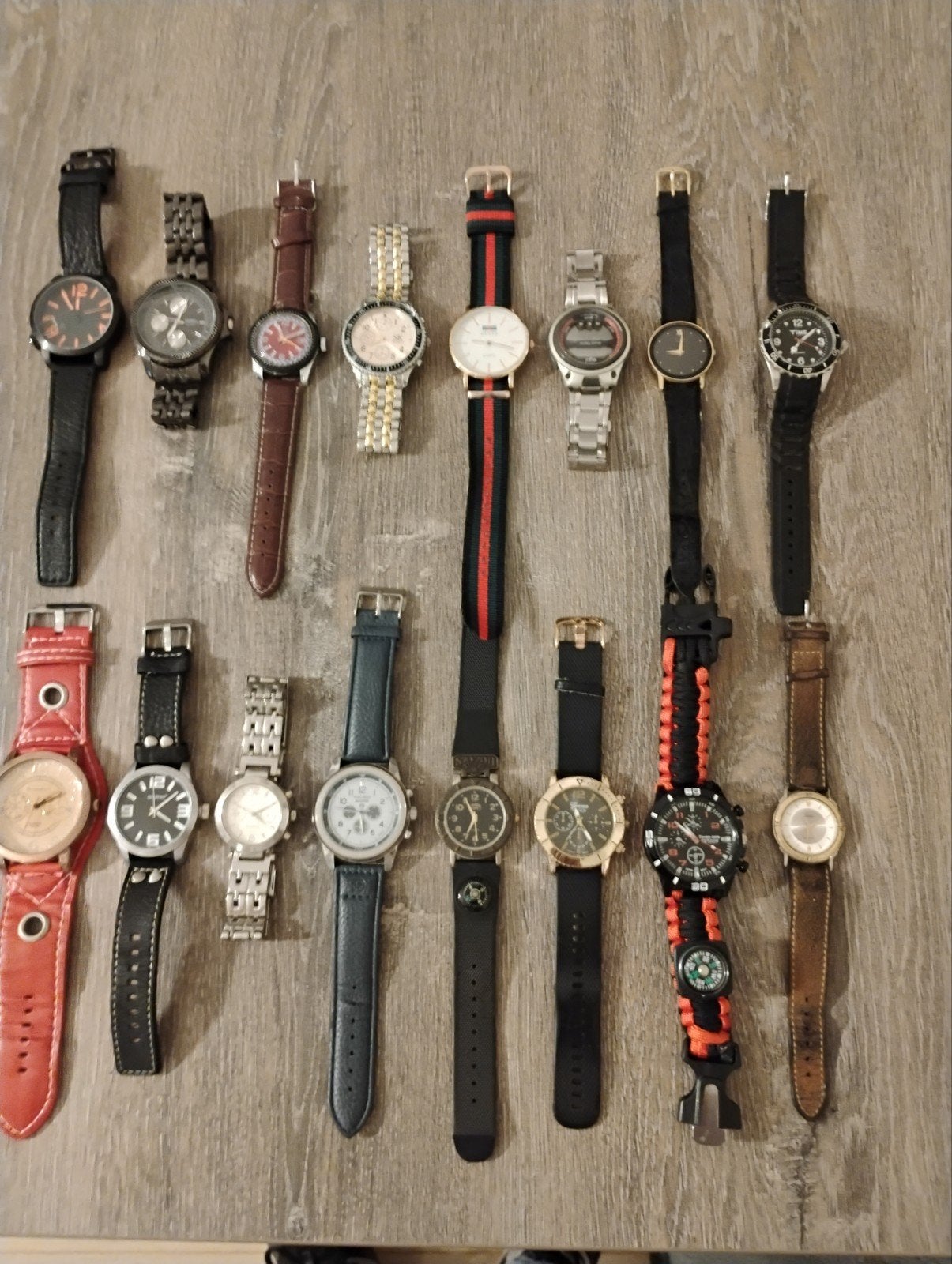 17 Diverse Horloges voor Dames en Heren, Overige materialen, Gebruikt, Polshorloge, Overige materialen