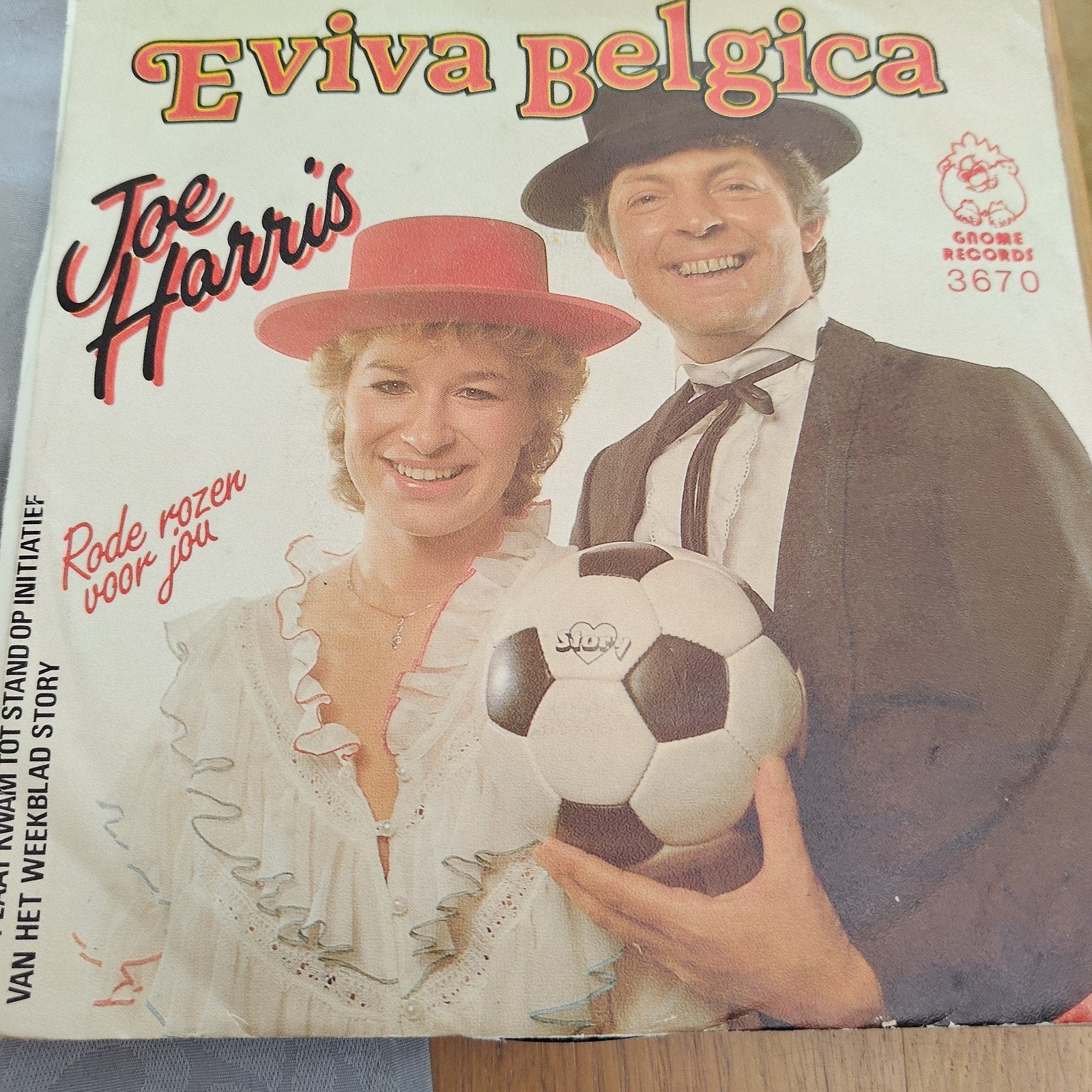 Joe Harris - Eviva Belgica  Rode Rozen Voor Jou (Vinyl Sing, Gebruikt, 7 inch, Ophalen of Verzenden, EP