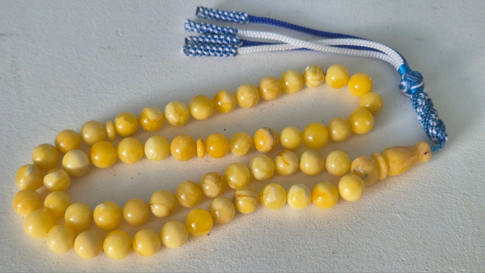 Baltische Amber Barnsteen Tesbih Ketting -30g, 55 kralen, 9m, Ophalen of Verzenden, Overige materialen, Ketting, Met edelsteen