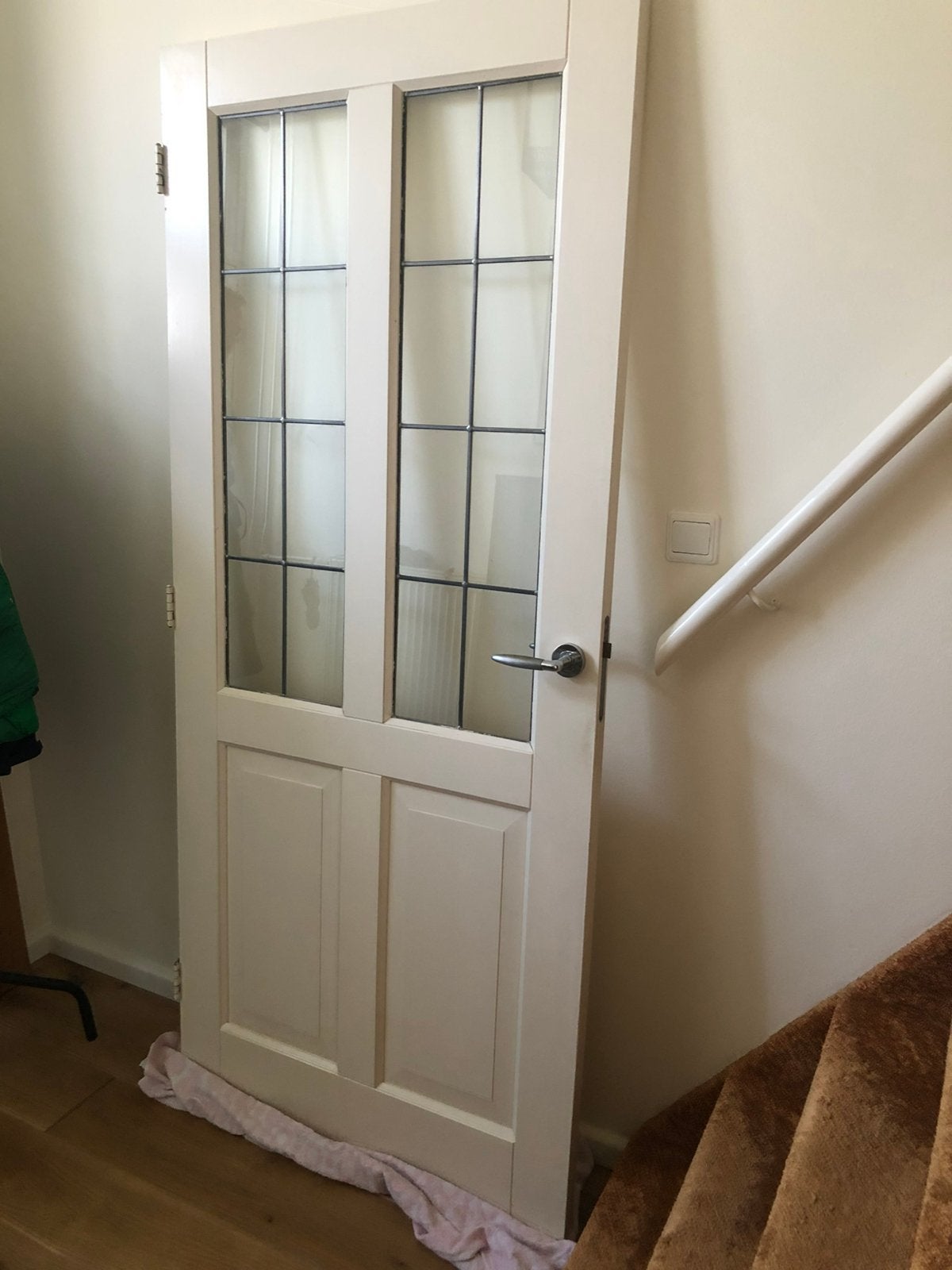 Binnendeur met glas in lood ruitjes, Ophalen, Binnendeur, Minder dan 200 cm, Glas