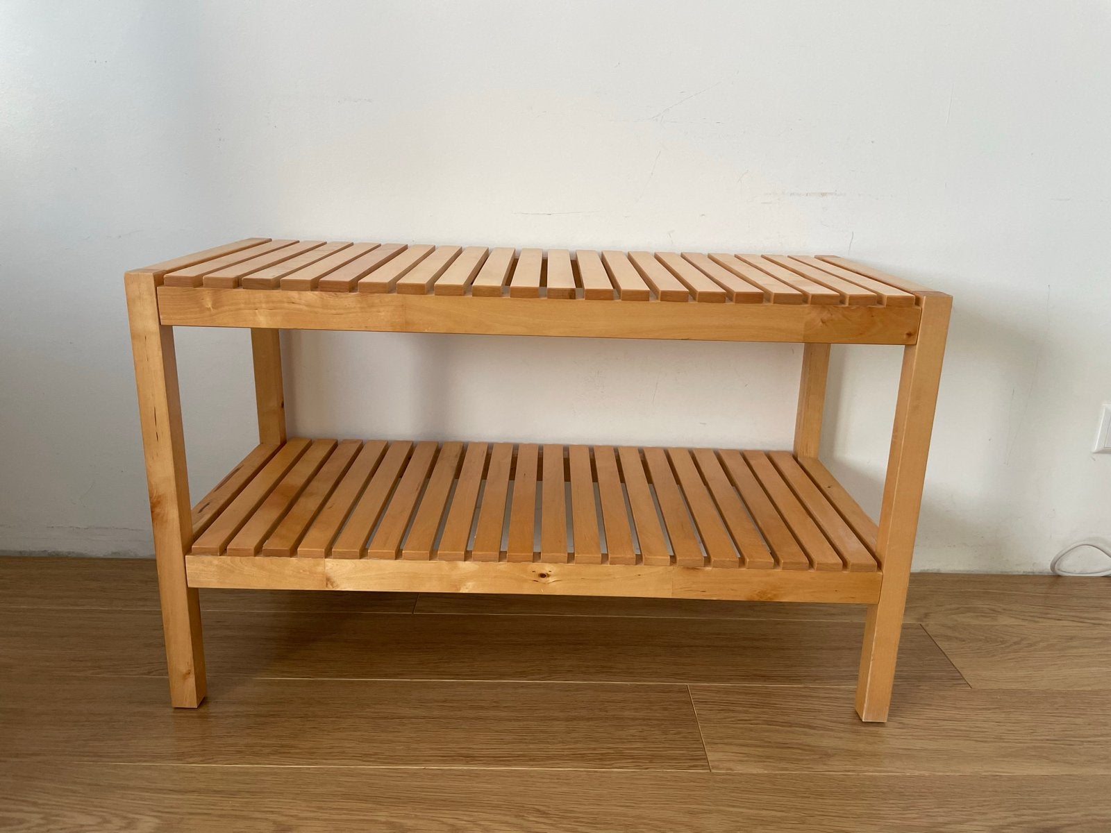 Houten bankje met 2 niveaus, Ophalen, Overige typen, 50 tot 100 cm, Zo goed als nieuw