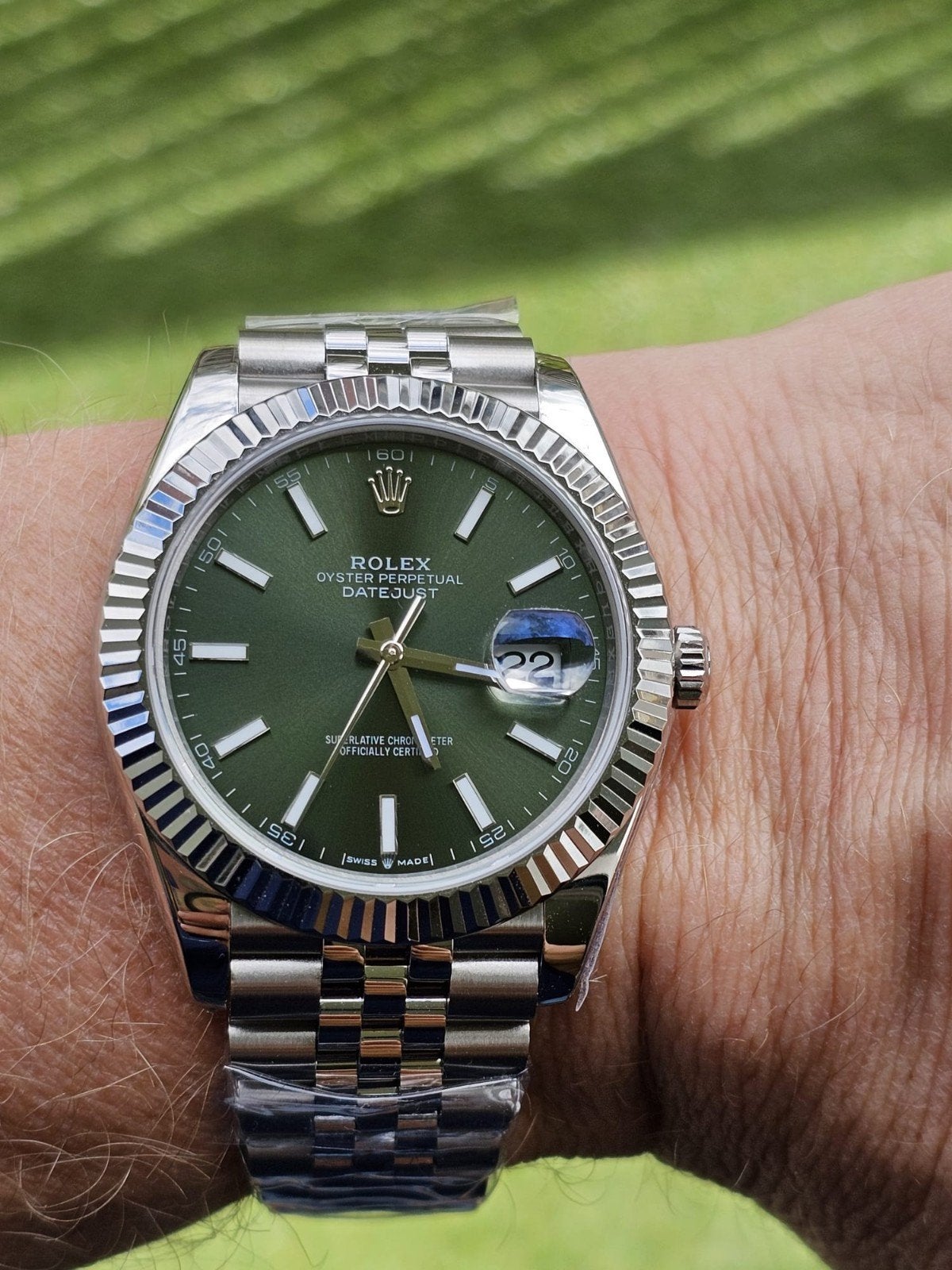 ROLEX DATEJUST MINT GREEN 41mm, Staal, Polshorloge, Ophalen of Verzenden, Rolex
