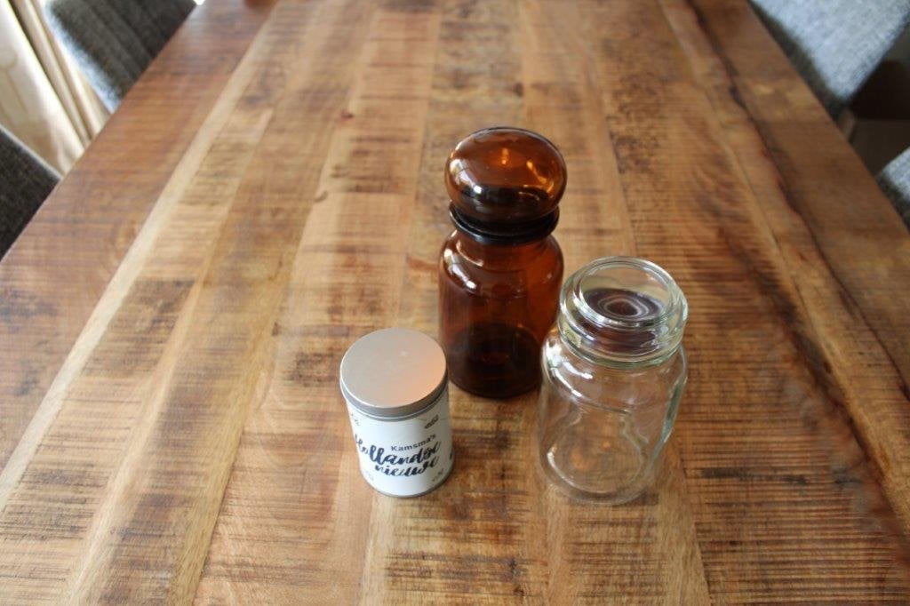 3 glazen potten, apotheker potten, stolp pot vintage bus, Ophalen of Verzenden