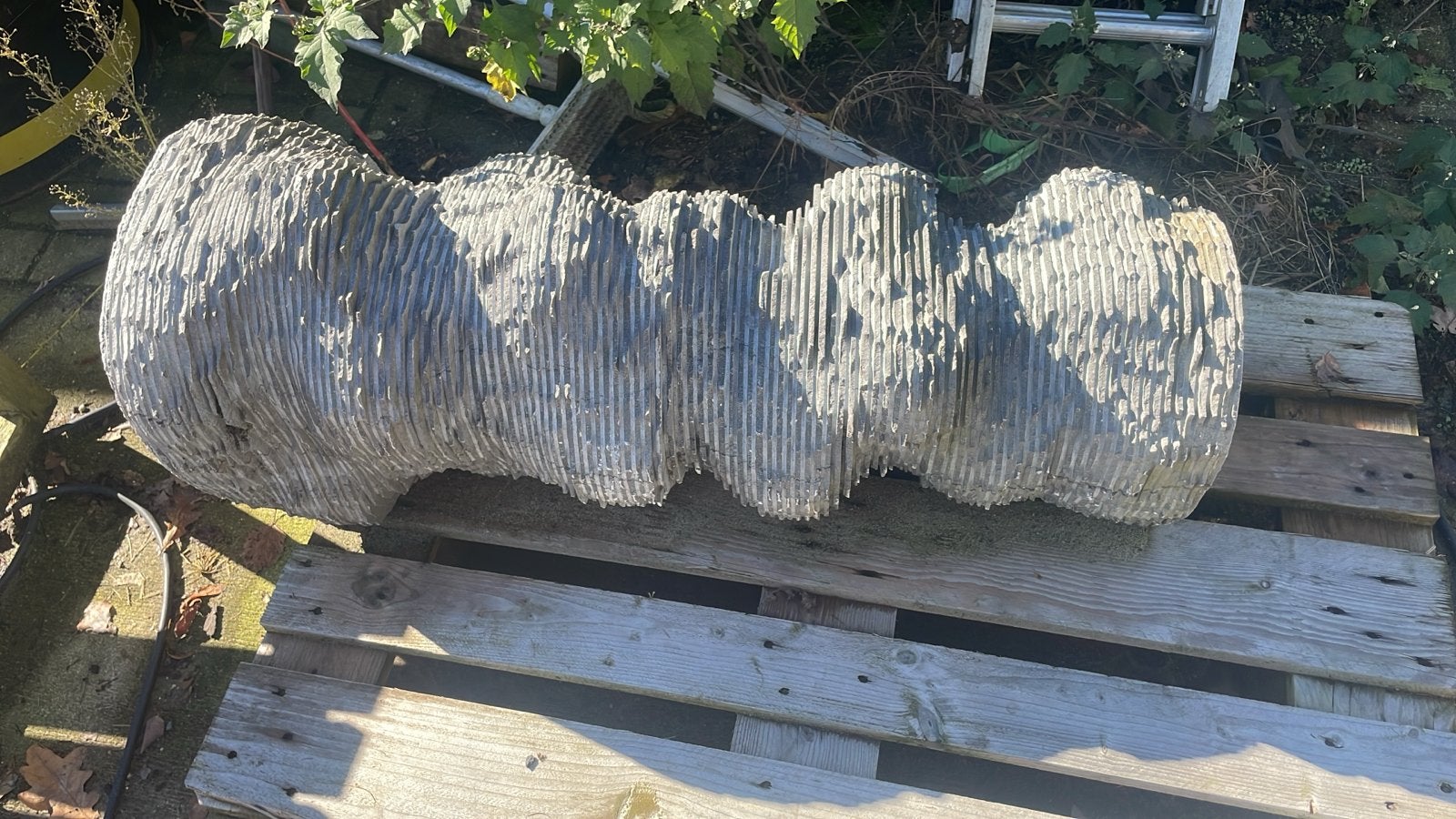 Pagodefontein van marmer, 100 cm hoog, grijstinten, Ophalen, Gebruikt, Steen, Overige typen