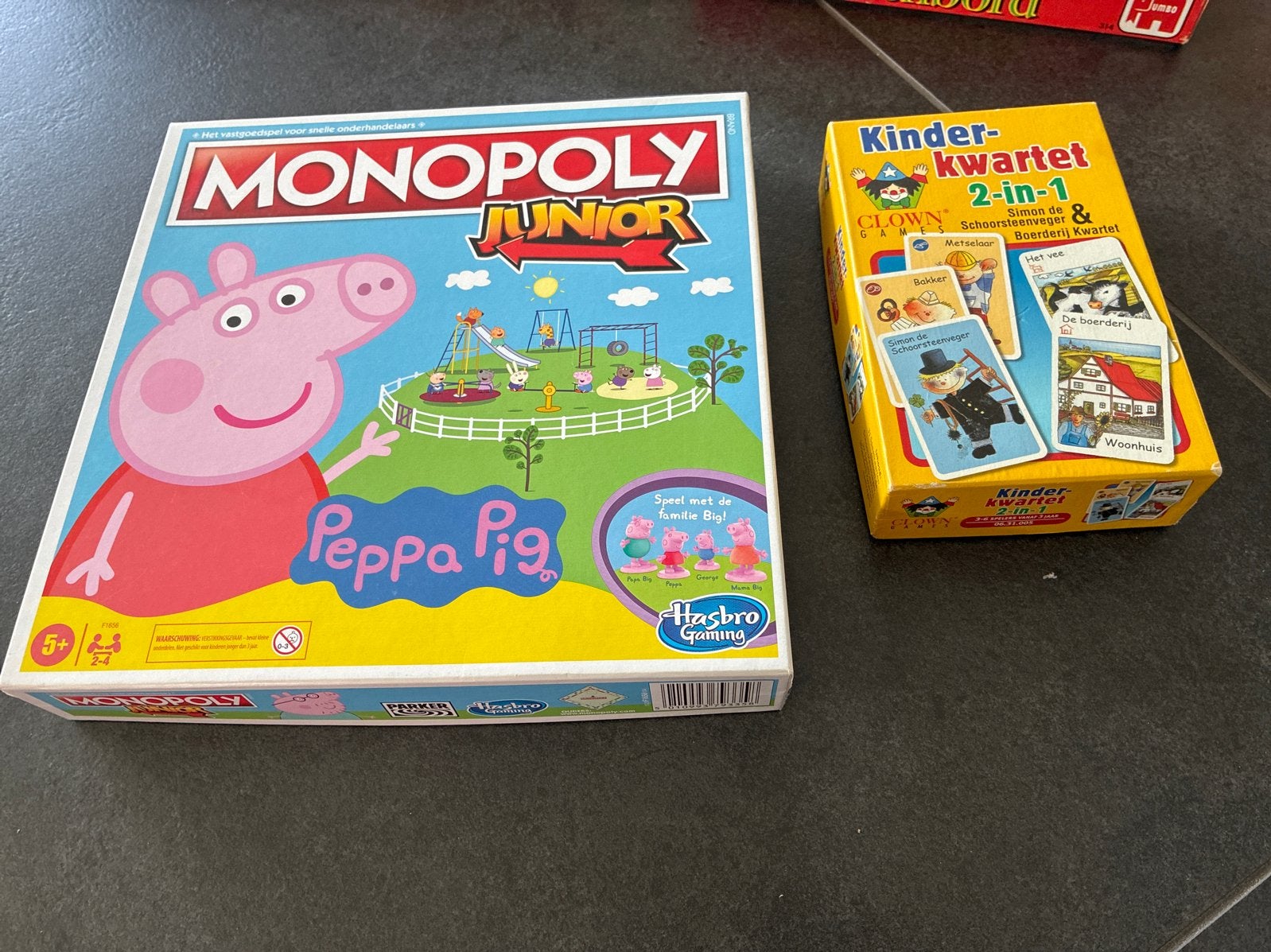 Monopoly Junior Peppa Pig & Kinder Kwartet 2-in-1, Een of twee spelers, Ophalen of Verzenden, Gebruikt