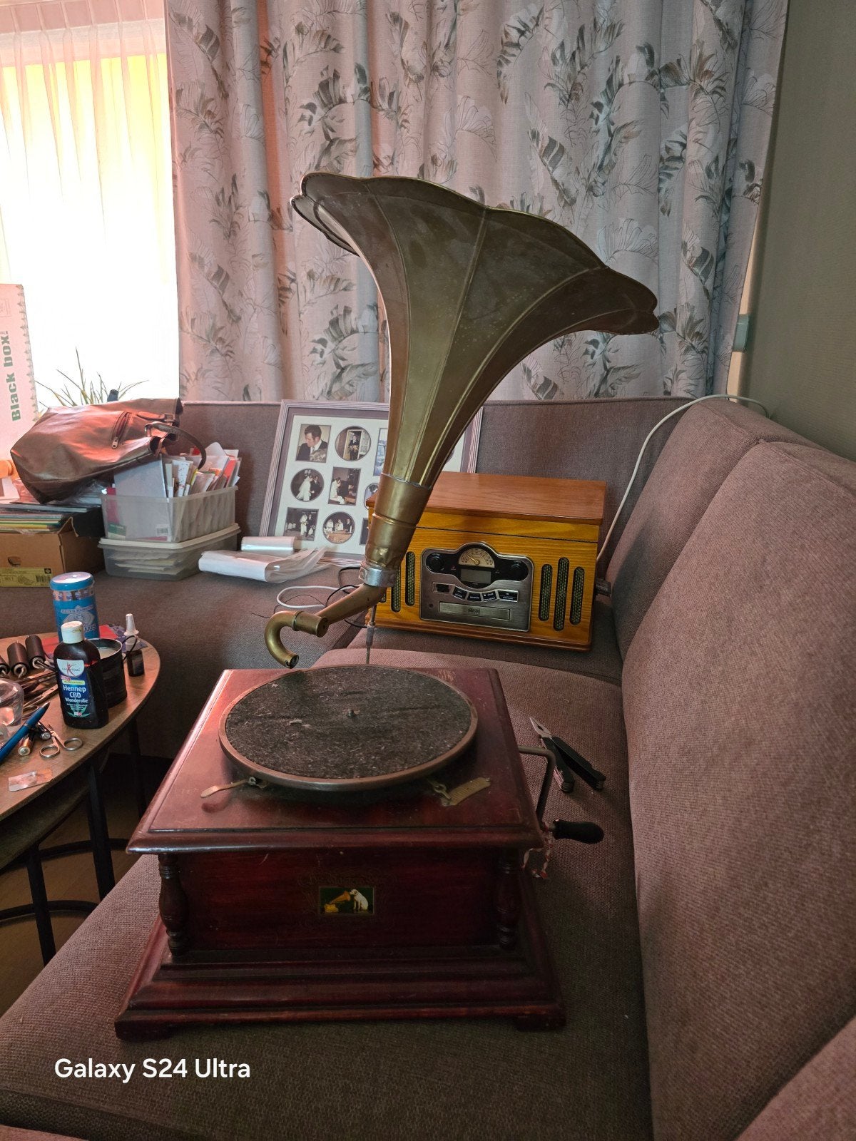 Antieke His Master's Voice Grammofoon - Niet Compleet, Antiek en Kunst, Ophalen of Verzenden