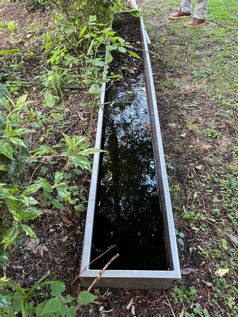 Waterbak of voederbak aluminium, Ophalen, Gebruikt, 110 cm of meer