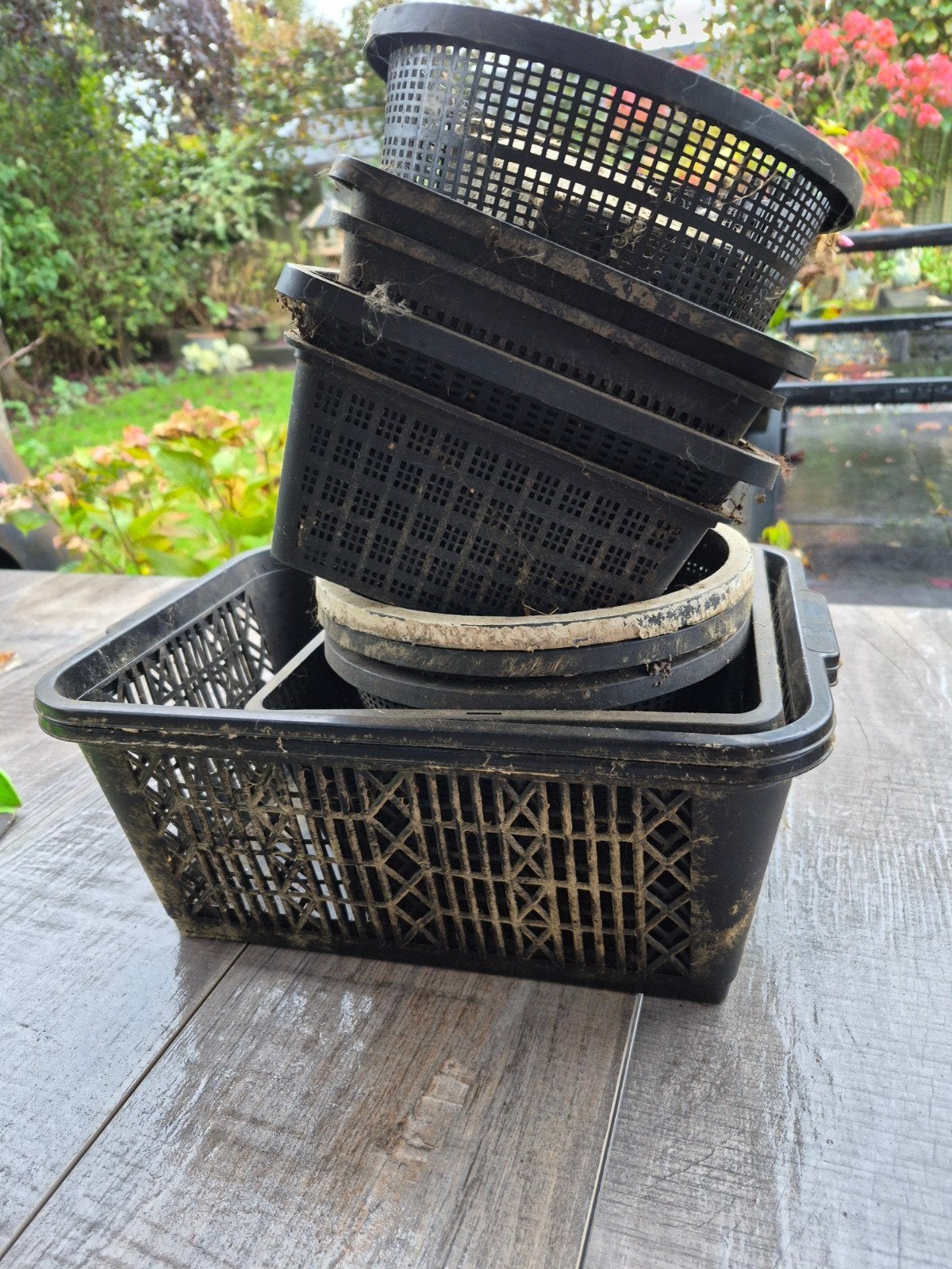 Stapel gebruikte vijverplanten mandjes, Tuin en Terras, Ophalen, Gebruikt