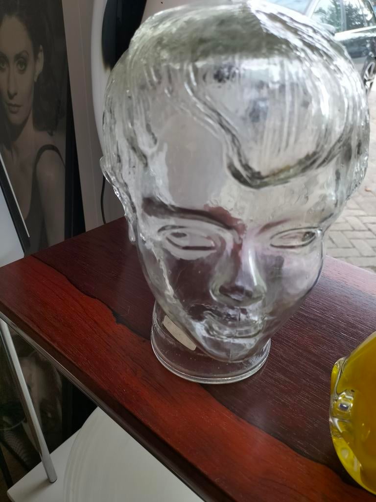 Vintage glazen hoofd - kinder hoofd, Ophalen of Verzenden