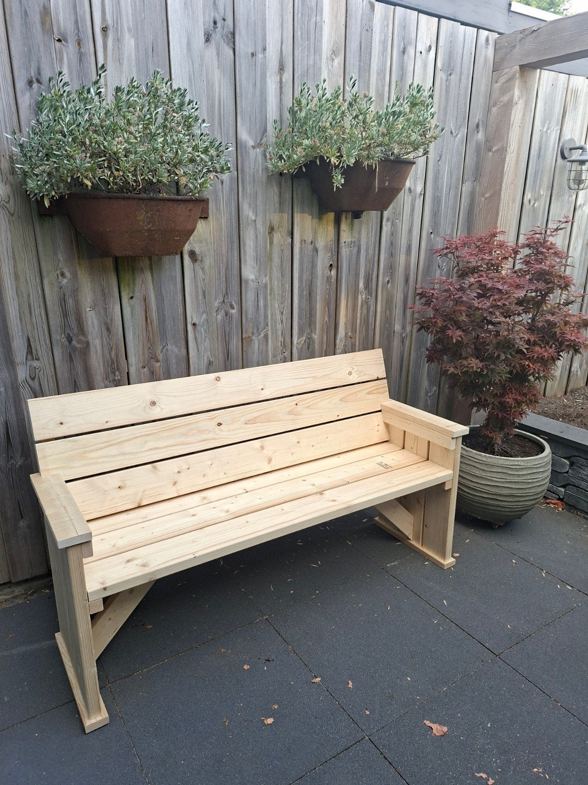 2 mooie stevige zelfgemaakte tuinbankjes - OP=OP, Tuin en Terras, Ophalen, Nieuw, Hout