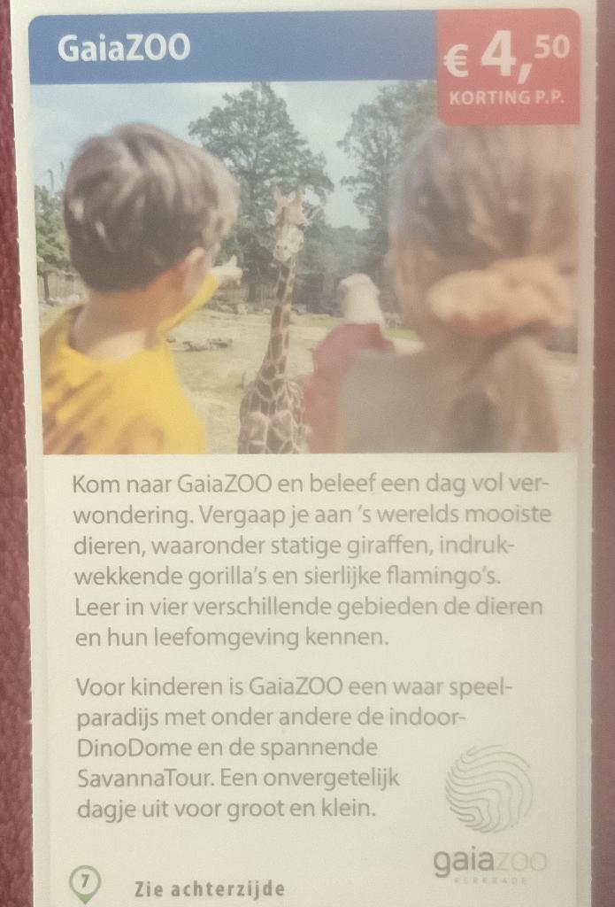 GaiaZoo Dierentuin Kerkrade Voordeelbon, Tickets en Kaartjes, Drie personen of meer, Dierentuinbon