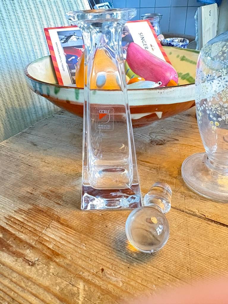 Colle Kristal Karaf 20 cm - Nieuwstaat, Antiek en Kunst, Antiek | Glas en Kristal, Ophalen of Verzenden