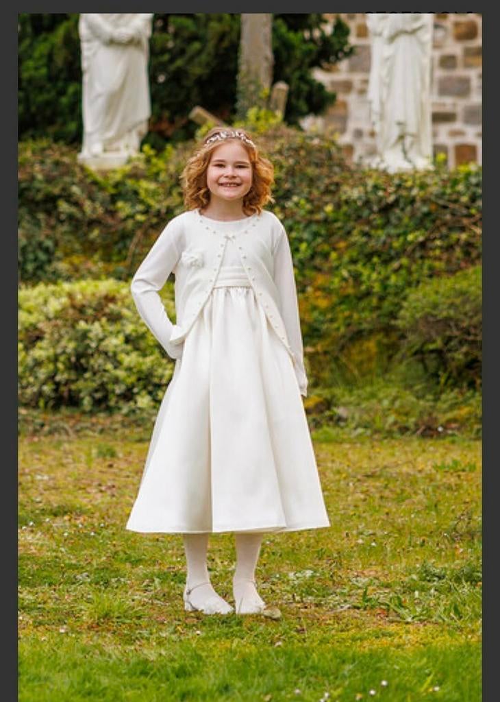 Communie jurk met bolero en accessoires maat 128/132, Ophalen of Verzenden, Zo goed als nieuw, Maat 128