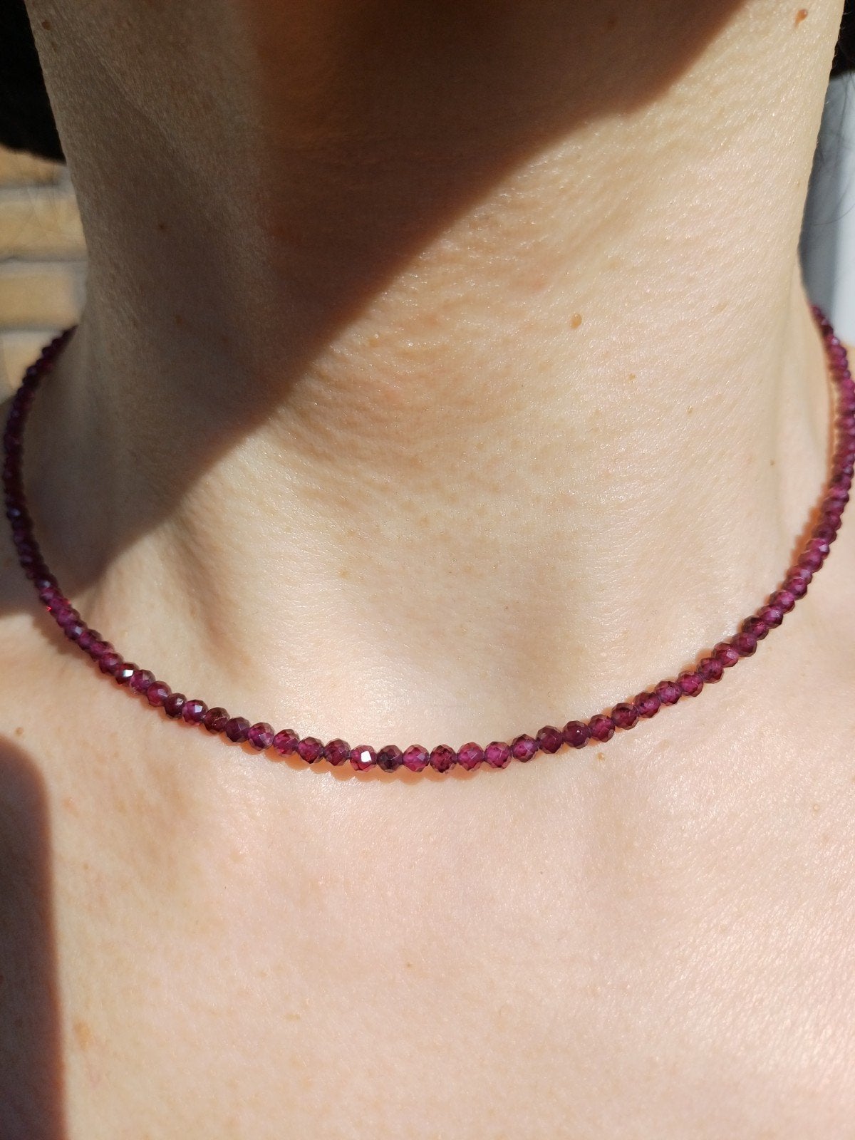 Vanoli collier ketting met robijn - 925 zilveren sluiting, Sieraden, Tassen en Uiterlijk, Kettingen, Daiva1973@hotmail.com, Vanoli