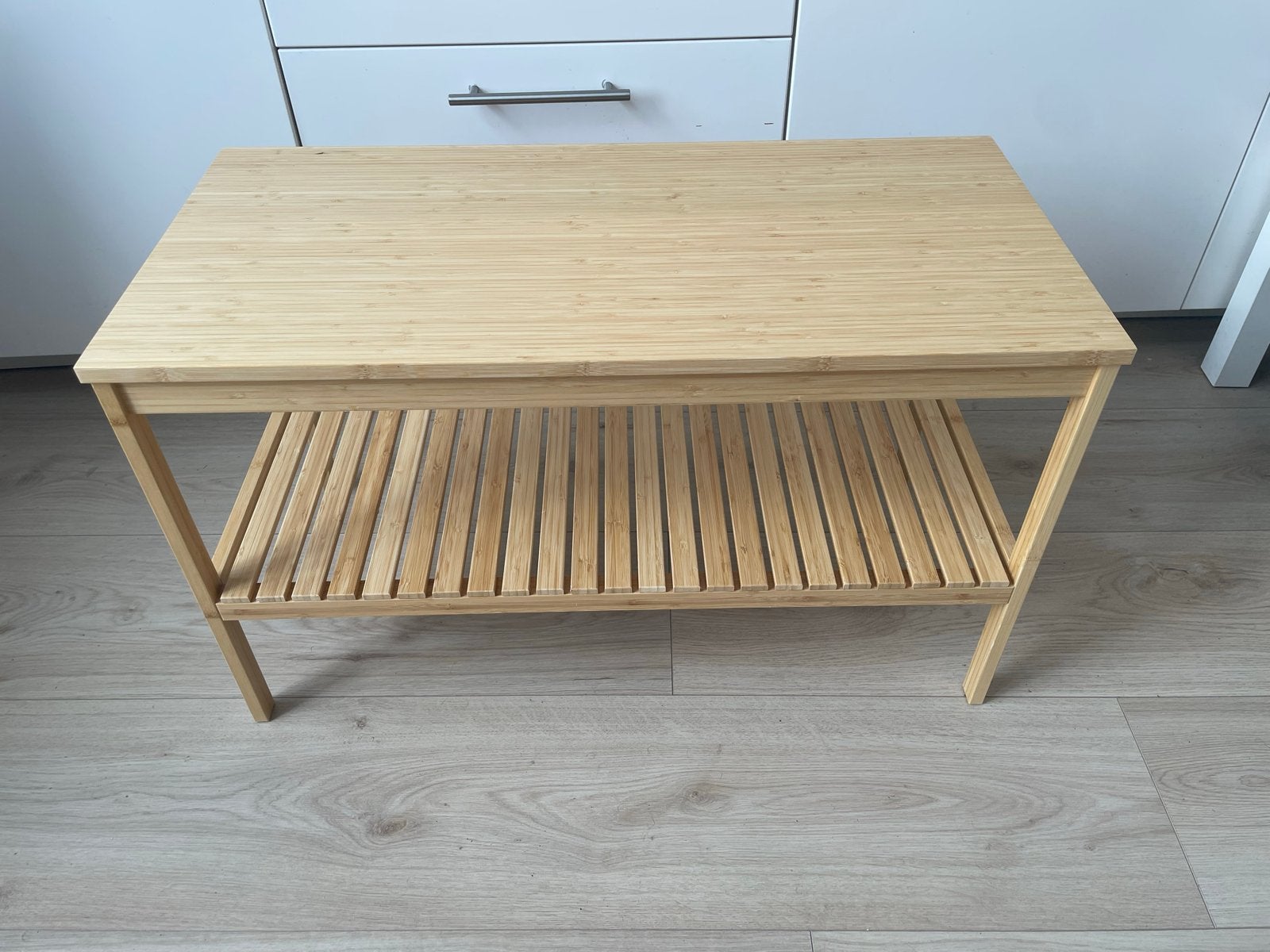 Bamboe tafel, Huis en Inrichting, Ophalen, Gebruikt, 50 tot 100 cm, Overige houtsoorten