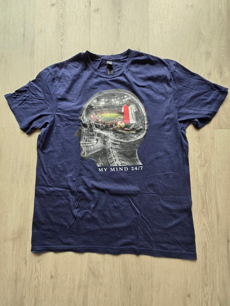 Feyenoord T-shirt blauw maat L YNWA rood-wit Rotterdam, Ophalen of Verzenden, Nieuw, Maat 52/54 (L), Blauw