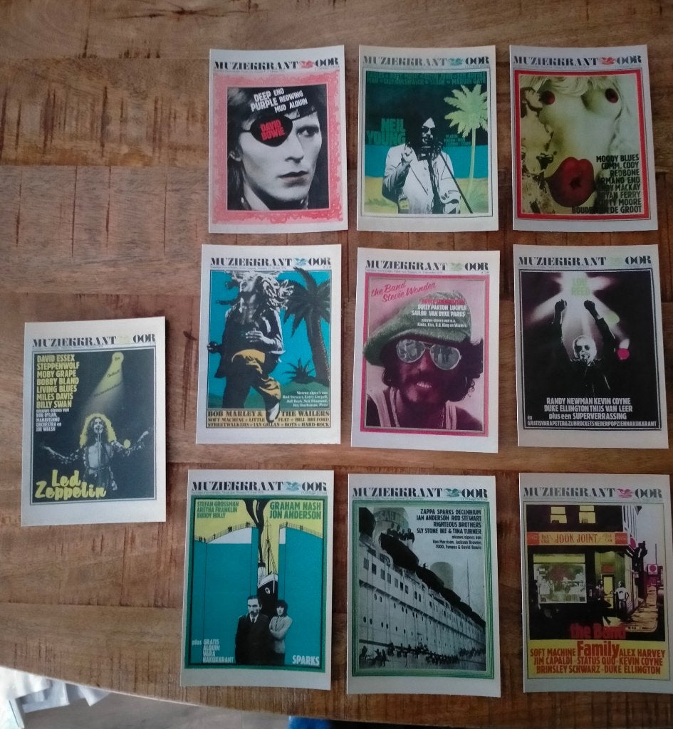 50 jaar OOR kaarten set tijdschrift Bob Marley Led Zeppelin, Ophalen of Verzenden, Zo goed als nieuw, Overige typen