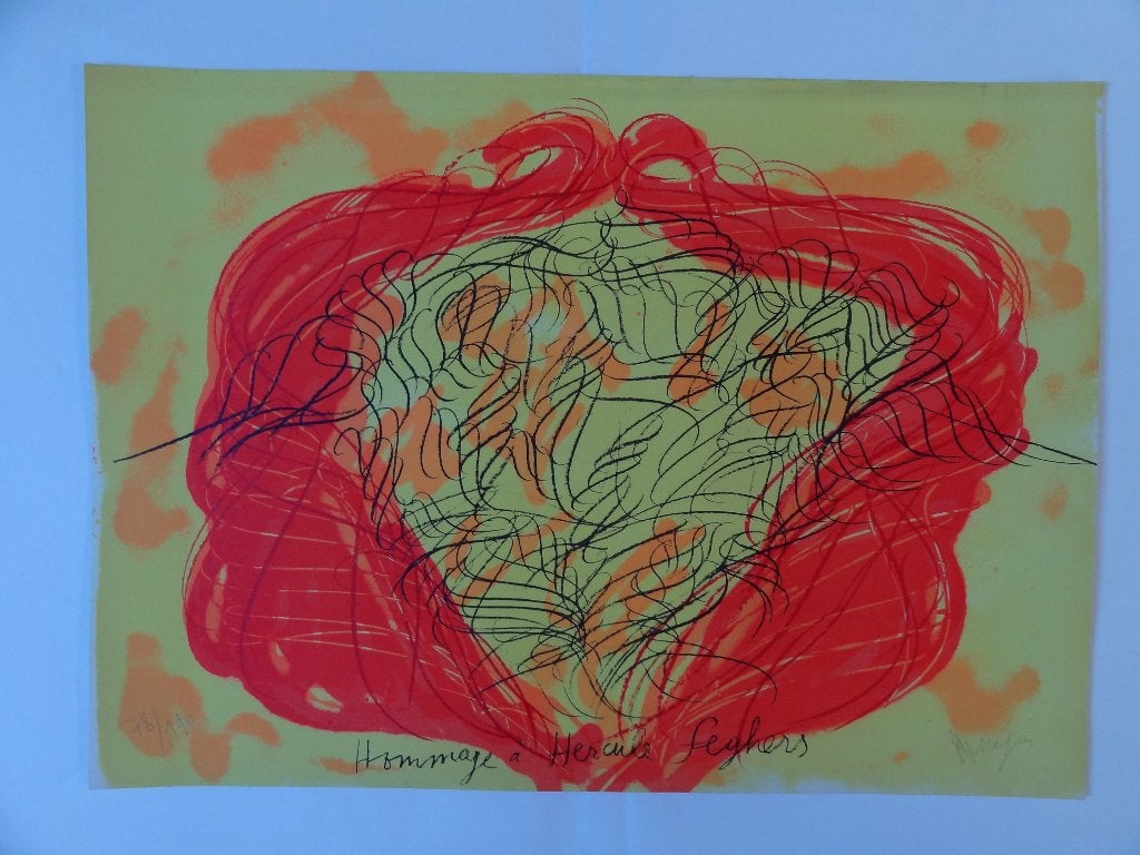 5 kleuren litho Jean Messagier (1920-1999) uit 1979, Verzenden