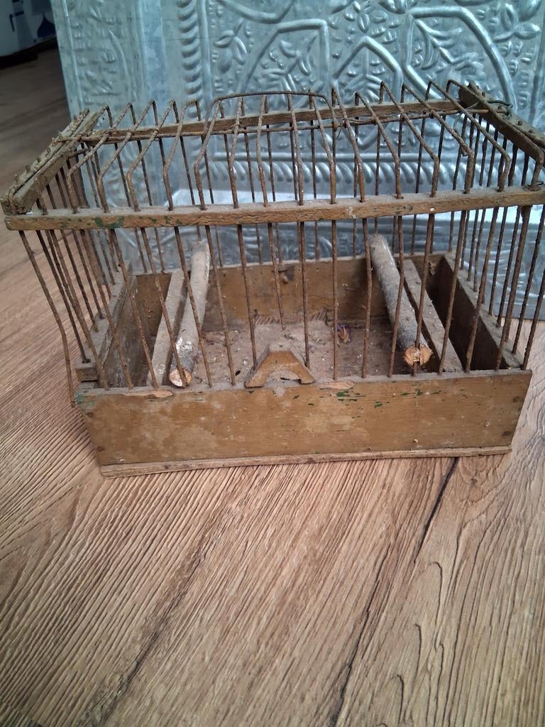 Oud brocante vogelkooitje, Ophalen of Verzenden