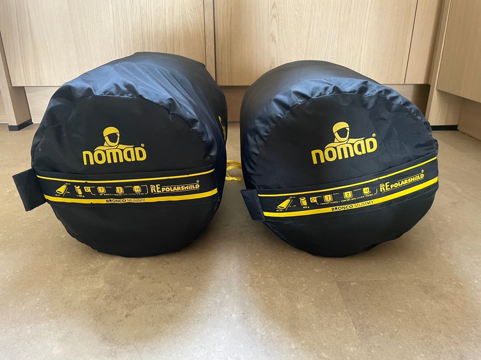 2 x Nomad Bronco mummy slaapzakken, Caravans en Kamperen, Ophalen, Gebruikt