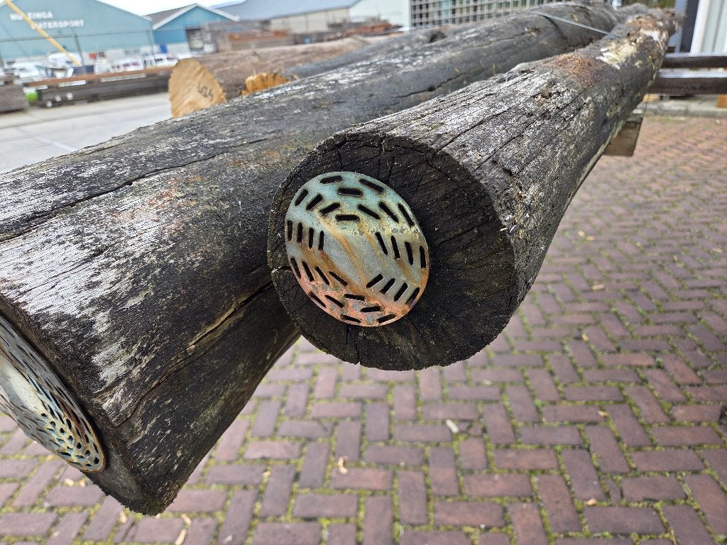 4 Gebruikte hardhouten ronde palen onbehandeld - nr: HB424, Ophalen, Gebruikt, 250 cm of meer, Palen