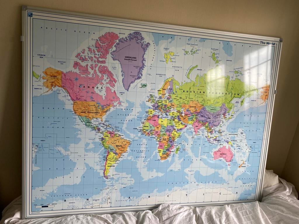 Wereldkaart, magnetisch, Ophalen, Zo goed als nieuw