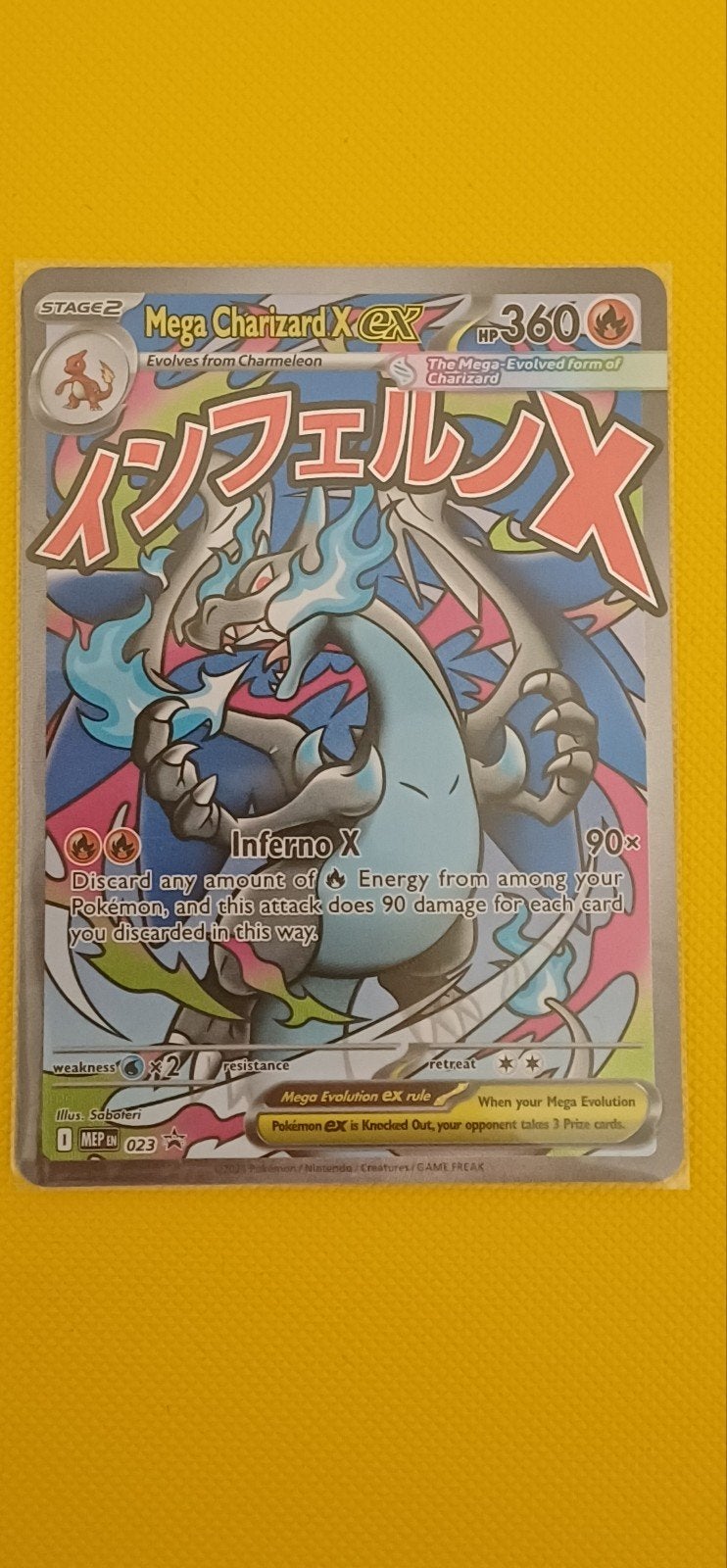 Mega Charizard X EX (MEP23), Ophalen of Verzenden, Zo goed als nieuw, Losse kaart
