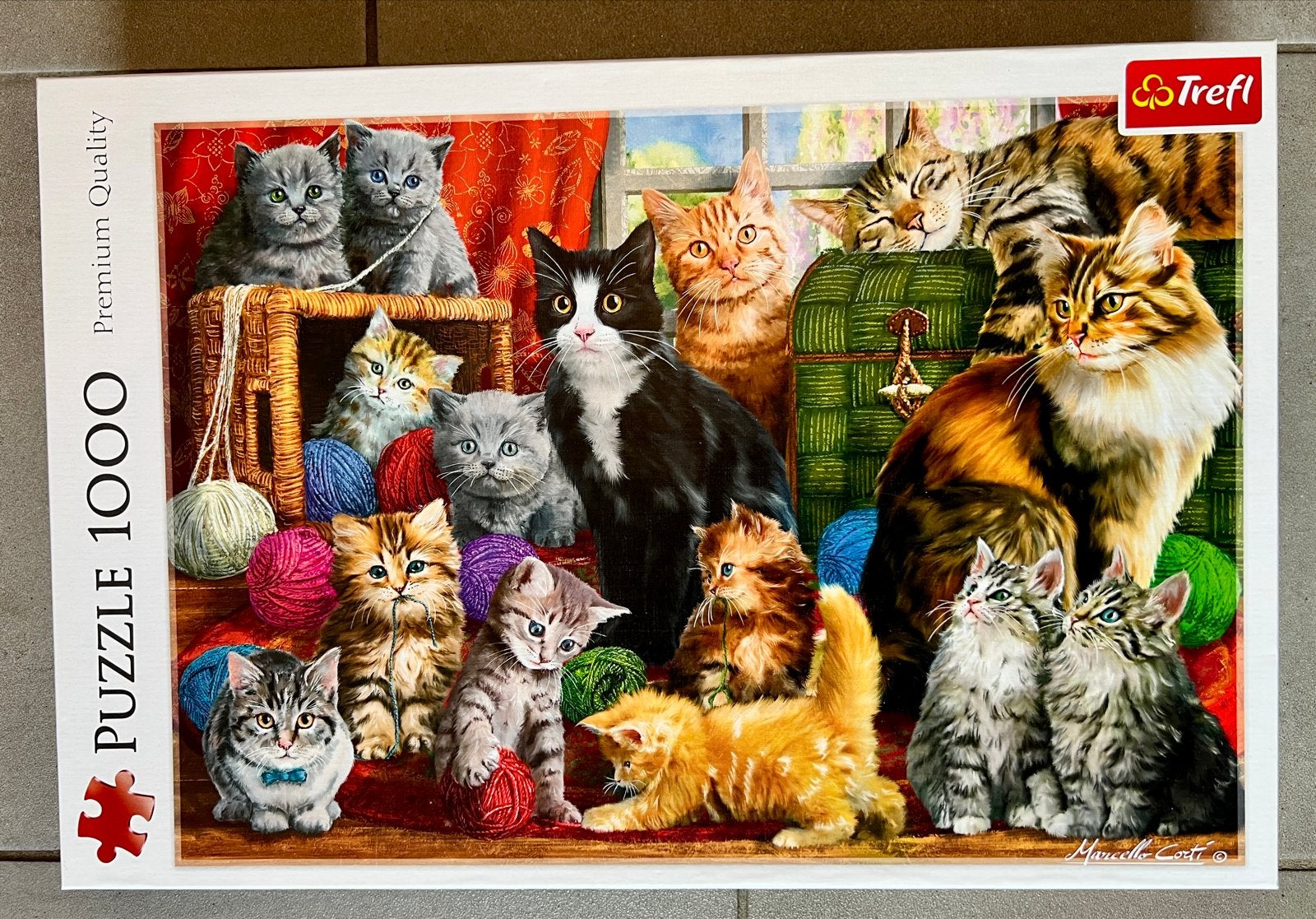 Legpuzzel 1000 stukjes - Katten en kittens, Ophalen of Verzenden, 500 t/m 1500 stukjes, Zo goed als nieuw, Legpuzzel