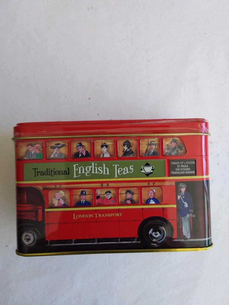 English Tea blik trolleybus dubbeldekker London bus 15 cm, Ophalen of Verzenden, Gebruikt, Overige