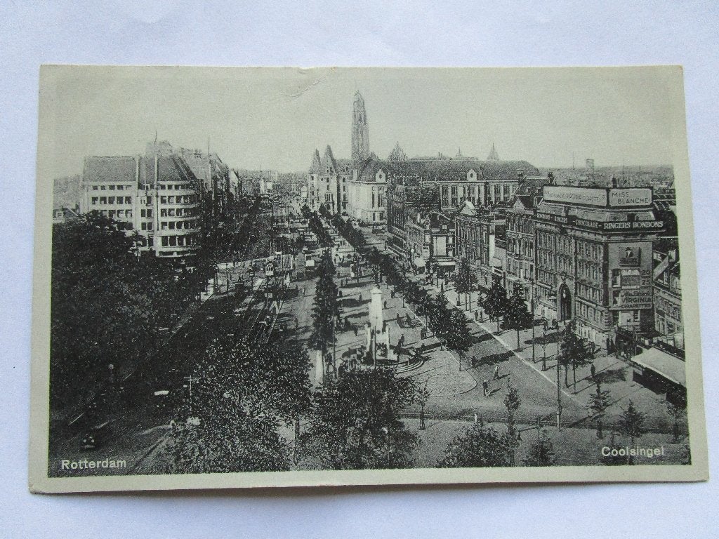 Ansichtkaart Rotterdam - Coolsingel 1935 uitgave J.B.H, Verzenden, 1920 tot 1940, Gelopen, Zuid-Holland