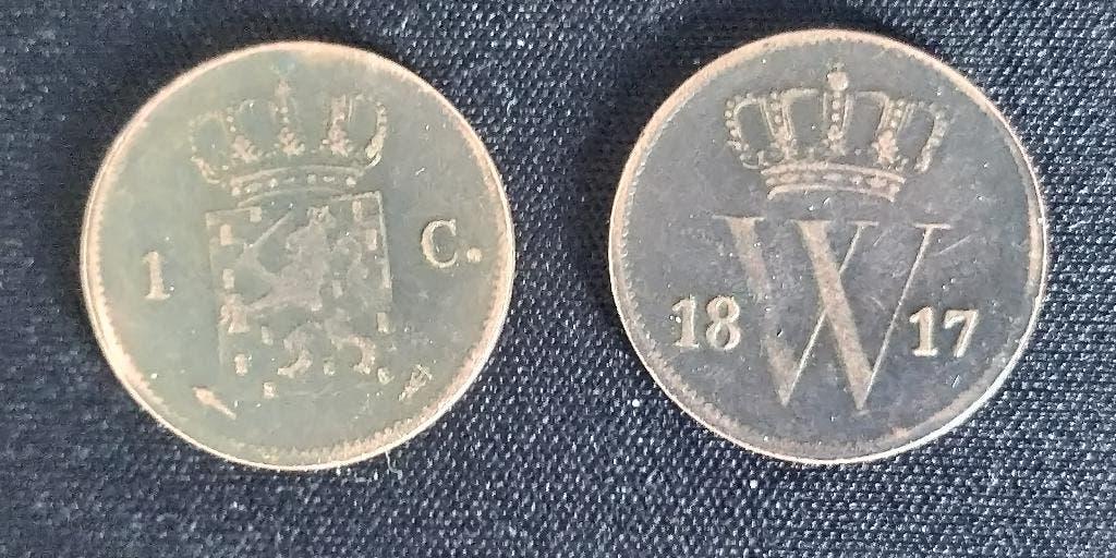 1817 Willem 1 een cent als replica , vaste pr. € 2,70, Postzegels en Munten, Munten | Nederland, Verzenden, Koning Willem I, 1 cent