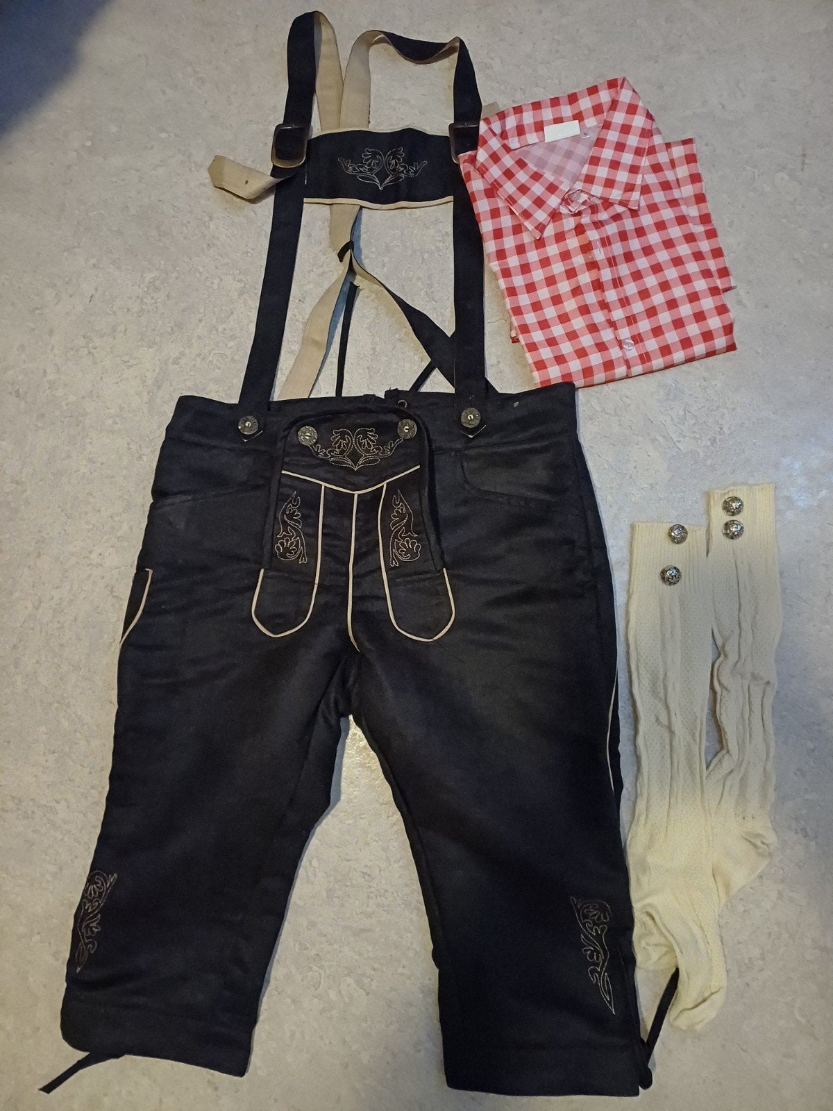 Oktoberfest Kleding Set - Lederhose, Blouse en Sokken, Ophalen of Verzenden, Gedragen, Overige thema's, Kleding