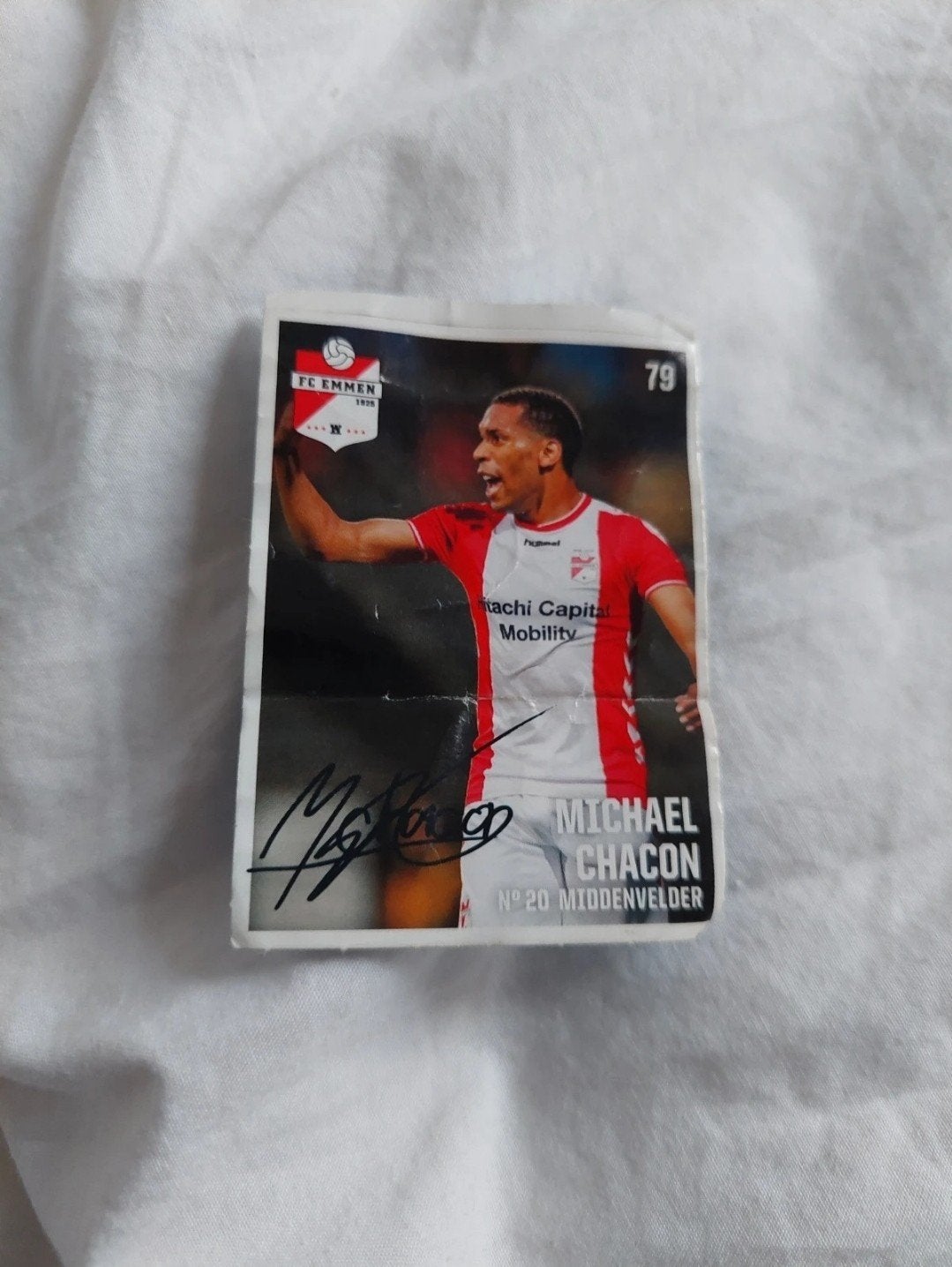 AH Voetbalplaatje Michael Chacon FC Emmen 2019-2020, Ophalen of Verzenden, Gebruikt, Sticker